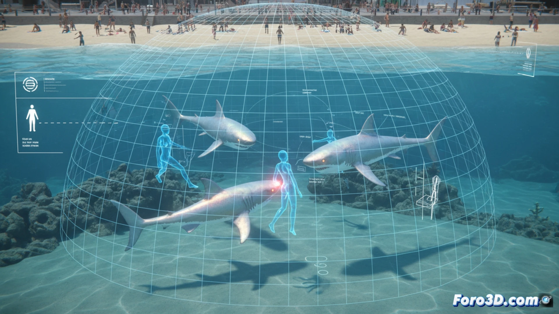 Reconstrucción 3D de un ataque de tiburón en Hadera