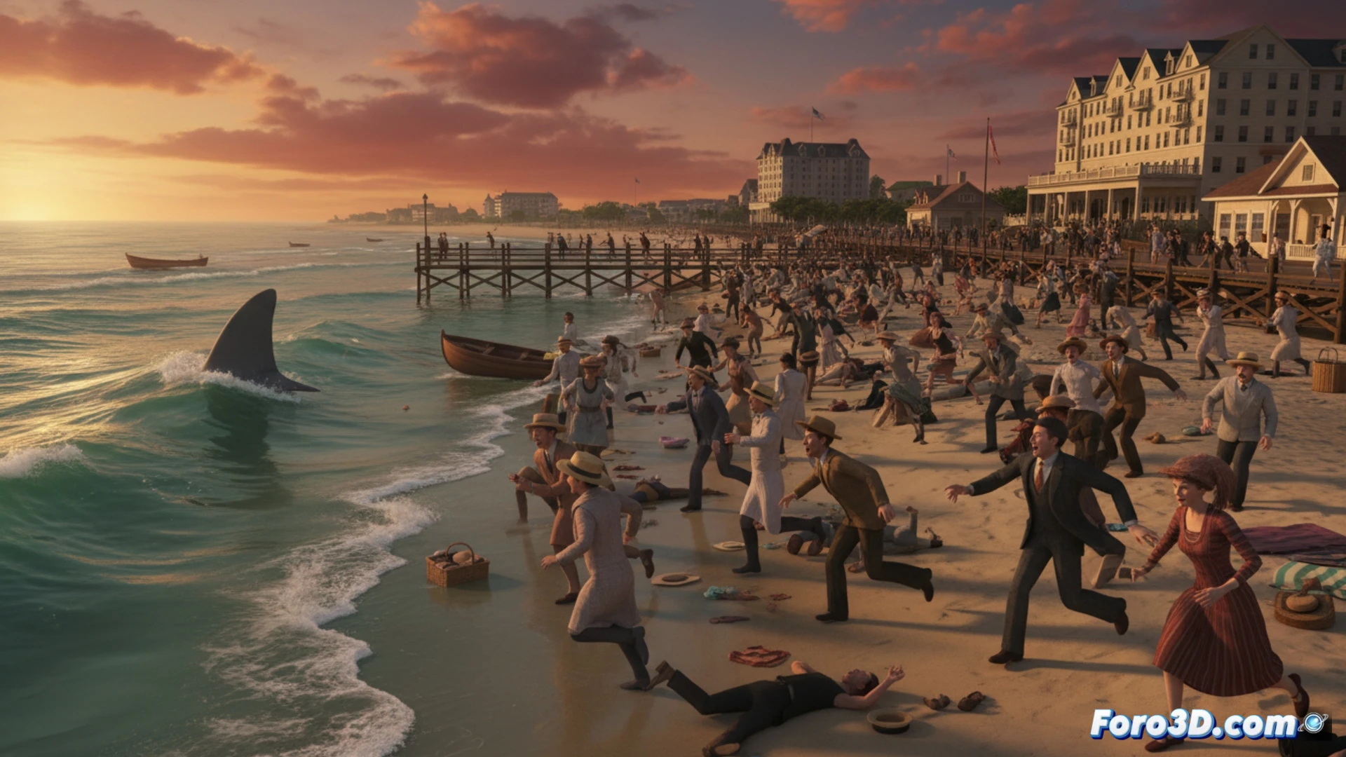 Reconstrucción 3D del pánico costero de Nueva Jersey en 1916