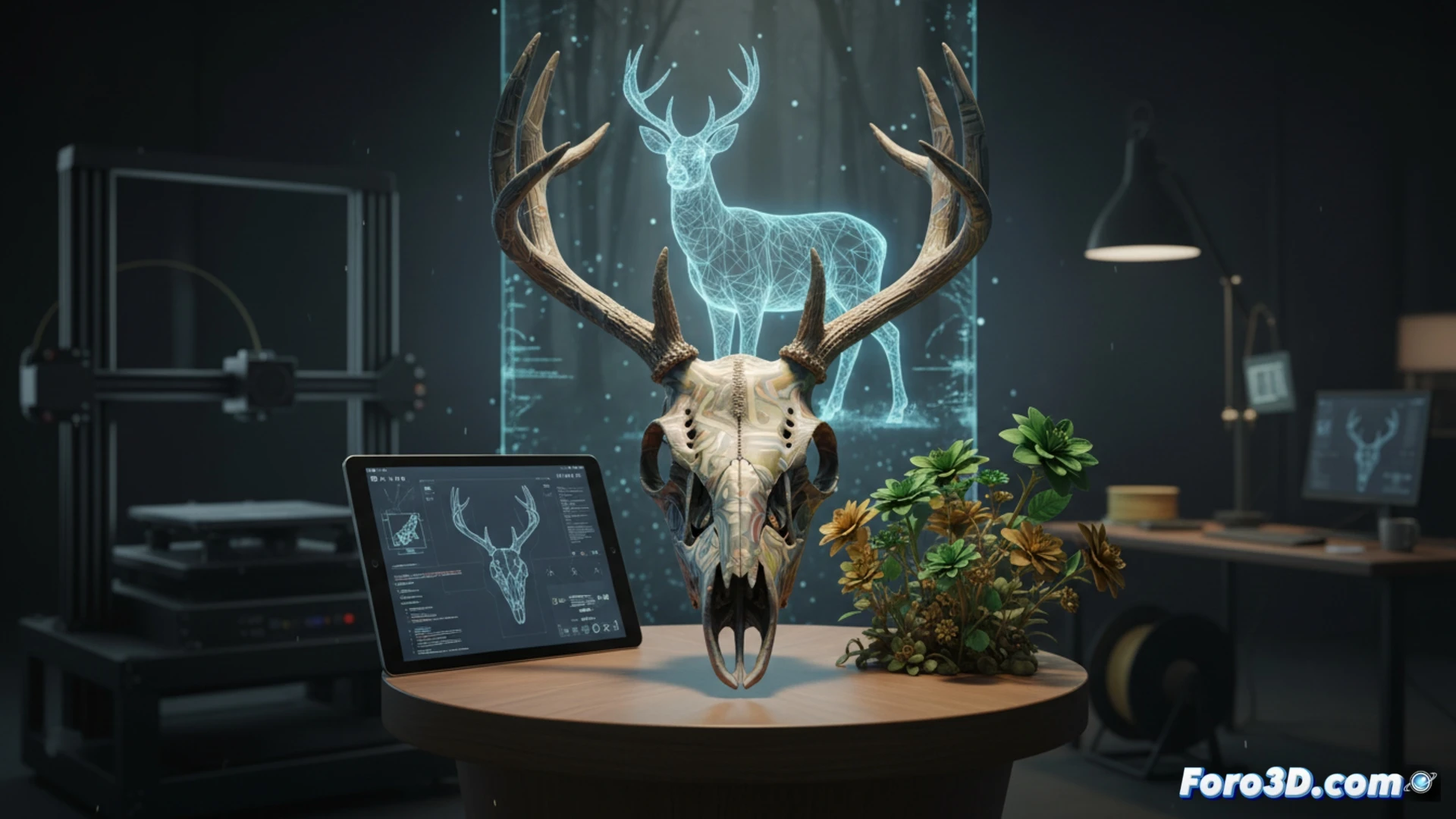 鹿の頭蓋骨の3Dレプリカ：倫理的で現代的な保存