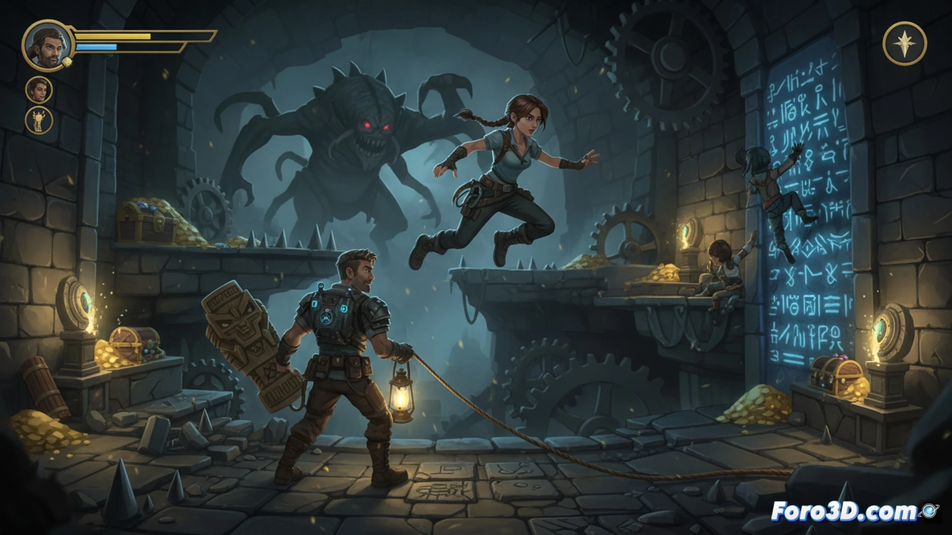 Treasure Hunters: Cooperación, puzles y plataformas en mazmorras