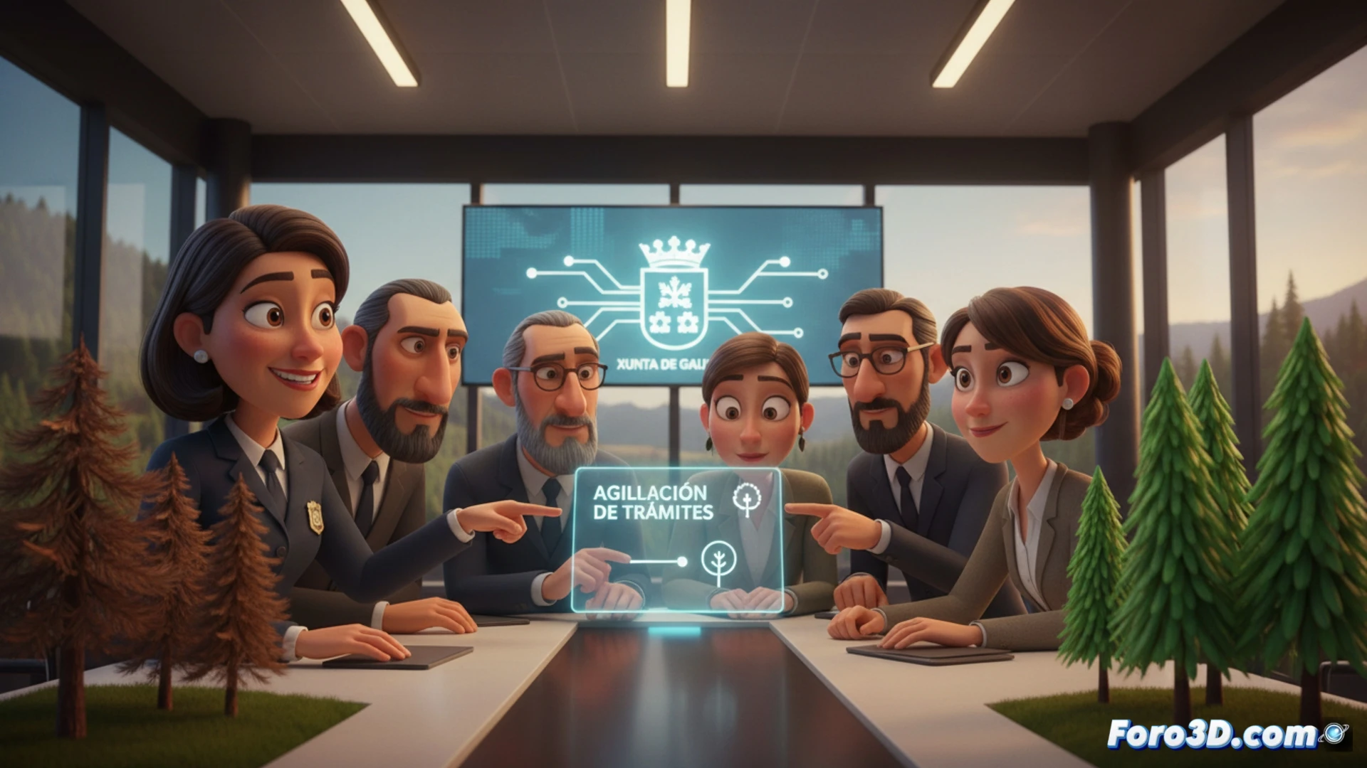 Visualización 3D para combatir la plaga forestal gallega