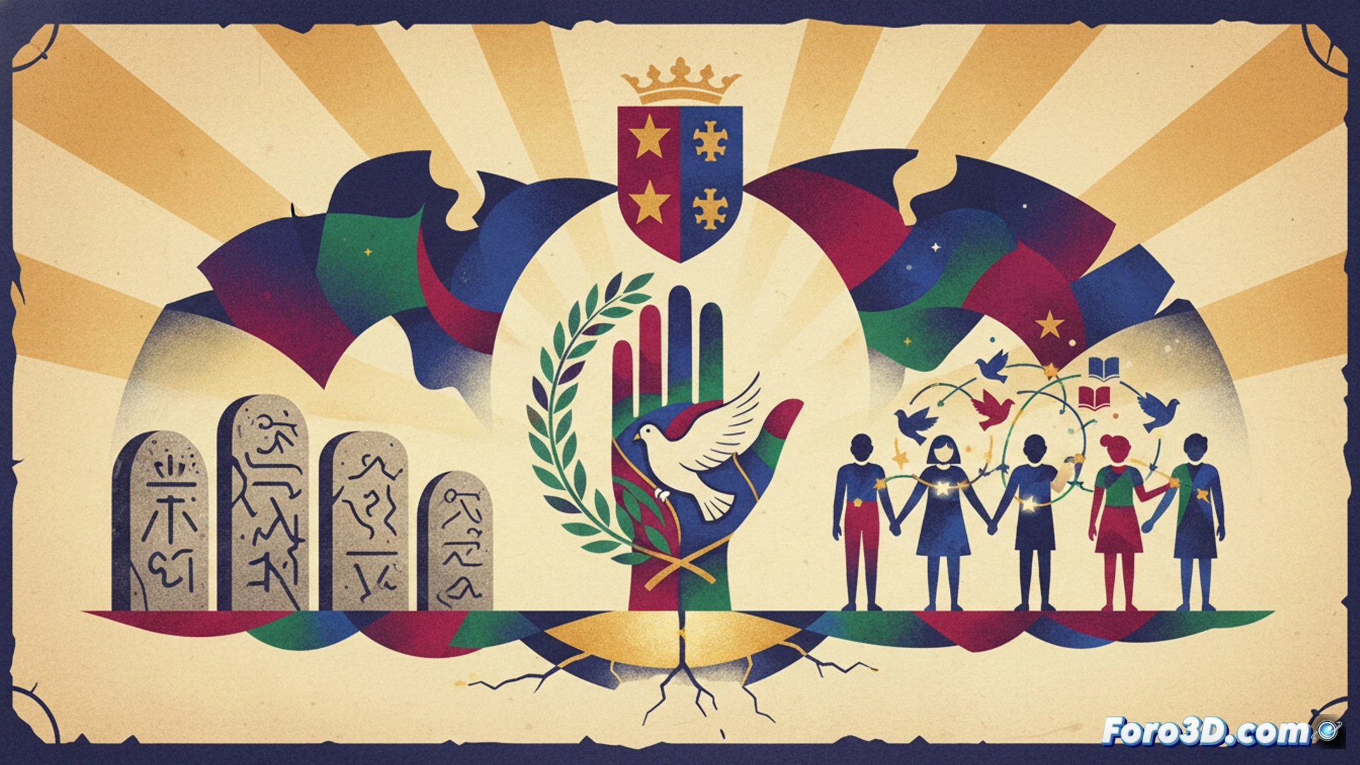 Maqueta digital 3D de un sitio de memoria historica, con elementos interactivos para explorar su contexto y significado.