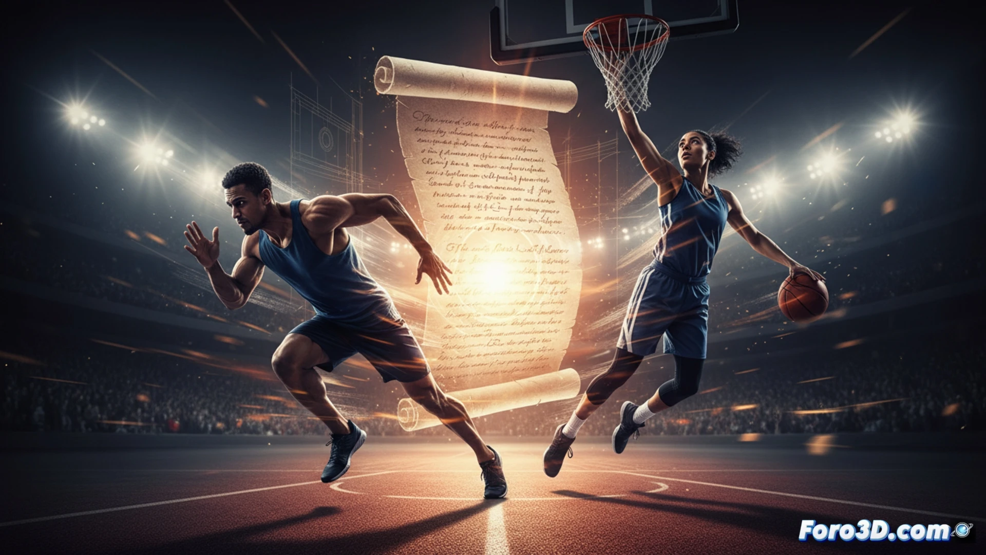 Un modelo 3D abstracto de una esfera ciudadana conectada a nodos de decision, representando el contrato social digital.