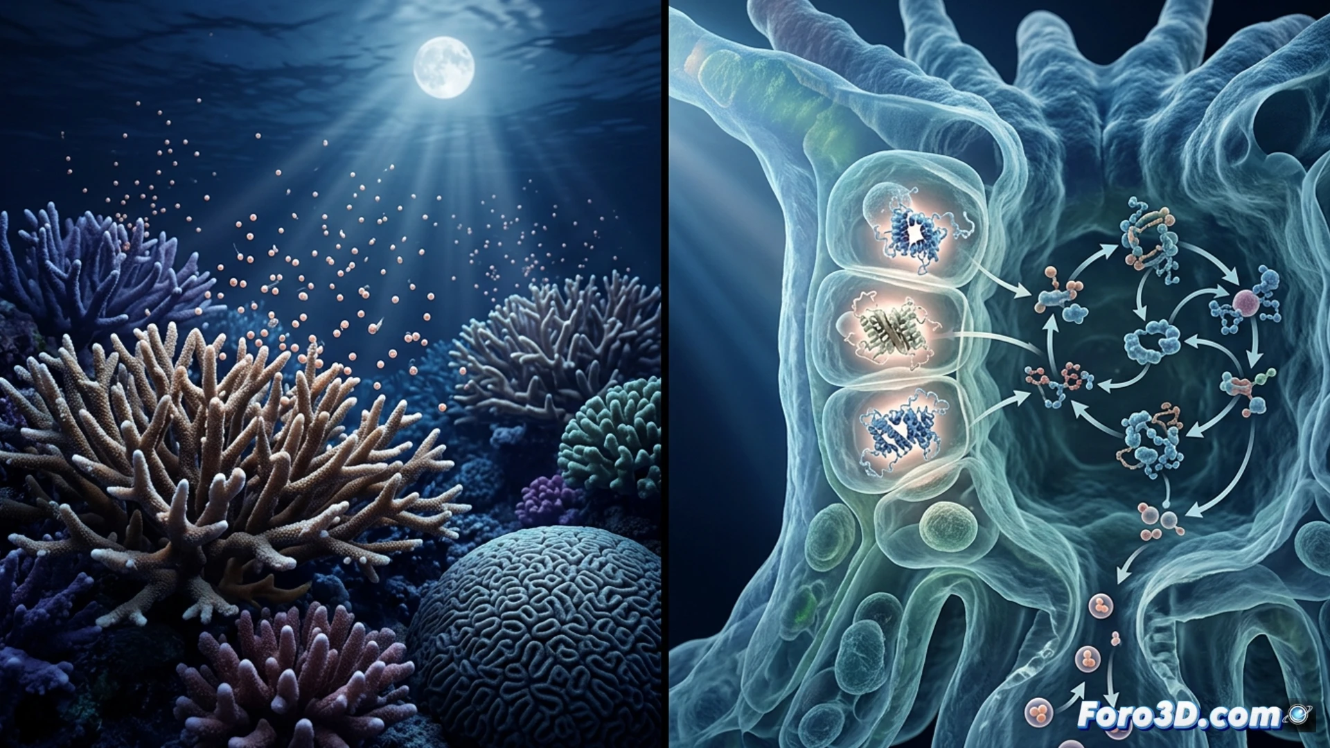 Visualizando el reloj lunar de los corales en 3D