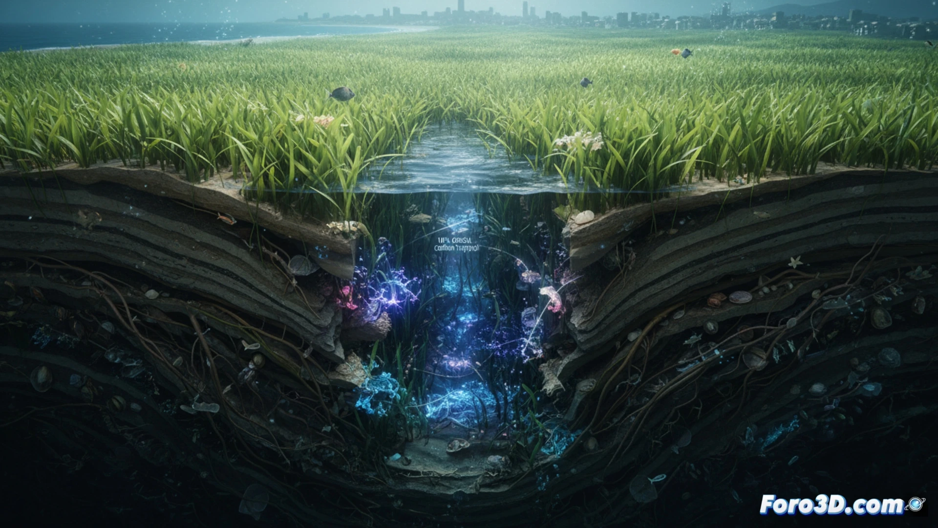 Visualizando el sumidero de carbono milenario de la Posidonia