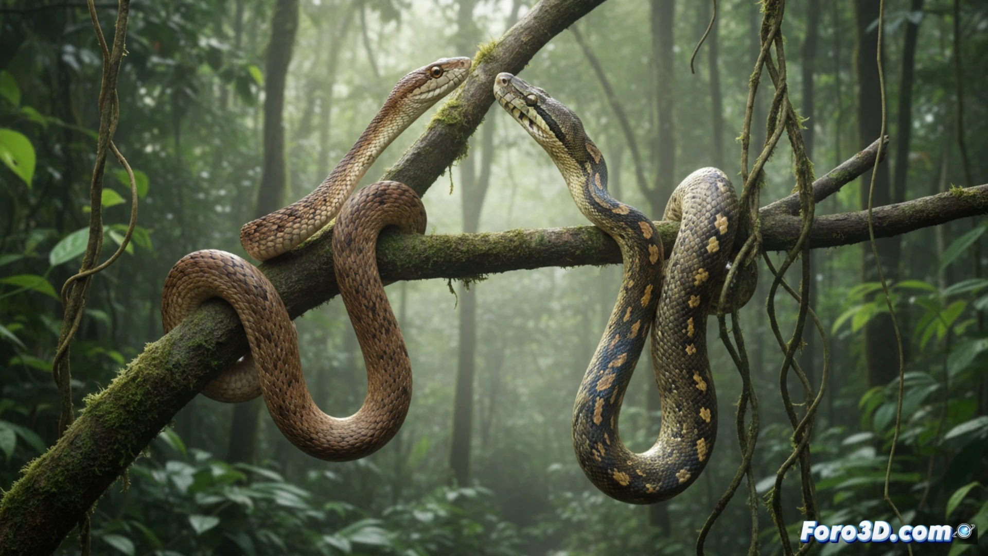 Visualizando la biomecánica de serpientes arbóreas en 3D