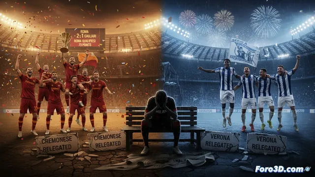 AC Milan fuera de Champions: Roma y Como celebran