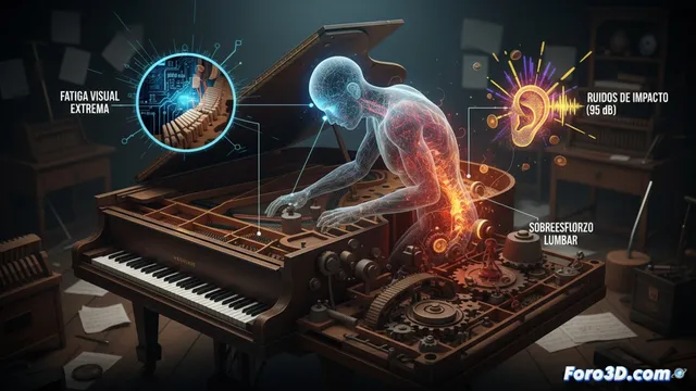 Afinadores de pianos: mapa 3D de riesgos laborales silenciosos