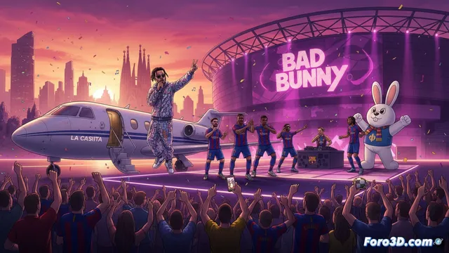 Bad Bunny aterriza en Barcelona y el Barça se prepara para el perreo