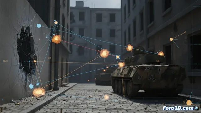 Balística 3D en calles estrechas: simulacion de impacto