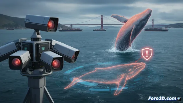 Cámaras térmicas e IA crean gemelos digitales para salvar ballenas en San Francisco