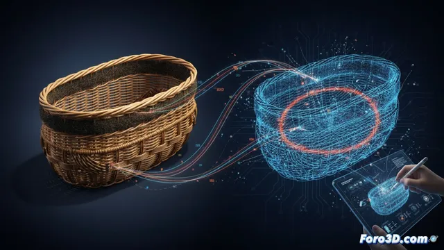 Cestería 3D: mimbre, fibra y modelado digital para artesanos