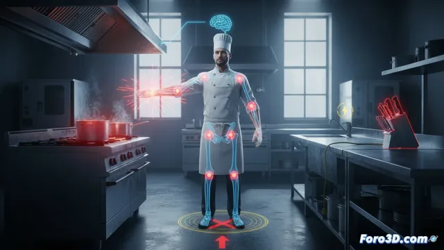 Cocina Segura: Visualización 3D de Riesgos Laborales para Cocinero