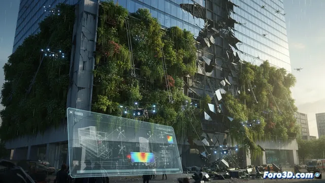 Colapso de jardín vertical: forense digital con drones y Ansys