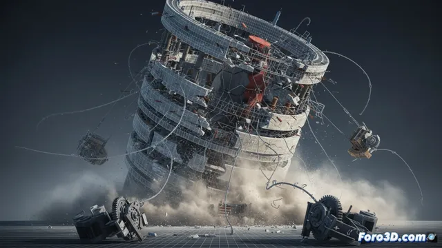 Colapso de torre gravitatoria: simulacion forense con LS-DYNA