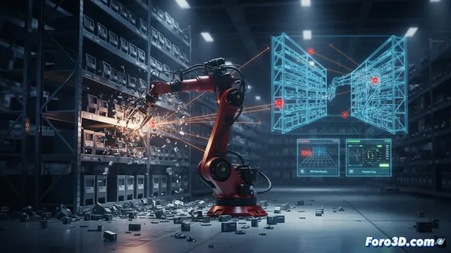 Colisión en almacén automatizado: lecciones del gemelo digital en UE5