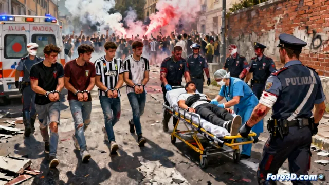 Derbi de Turín: ocho detenidos y un aficionado en UCI
