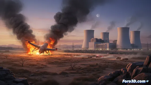 Dron provoca incendio cerca de planta nuclear en Emiratos Árabes