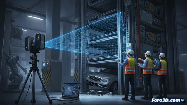 Escaneo Láser Revela Fallo Milimétrico en Estacionamiento Robotizado