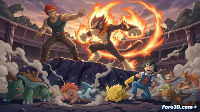 Flint y su Infernape: la exhibición de poder que dejó a Ash sin respuesta