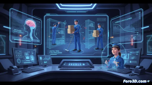 Gemelos digitales y simulación 3D para prevenir riesgos laborales en conserjes