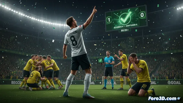 Gladbach vence al Dortmund con gol tardío y polémica del VAR