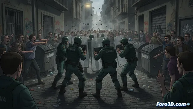 Guardias civiles sufren acoso de una turba durante intervención en zona conflictiva