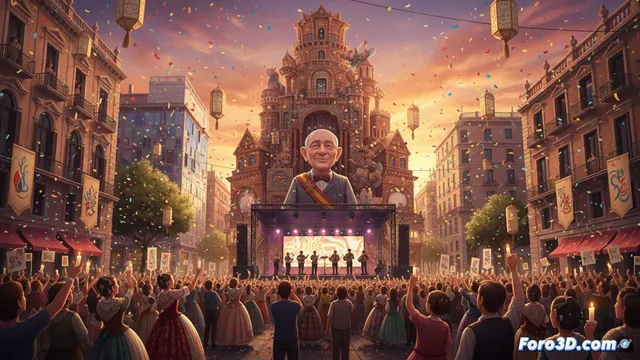 Homenaje popular a Julián Carabantes en Fallas de Valencia