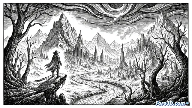 Joshua Striker y el arte de la pluma en paisajes oscuros