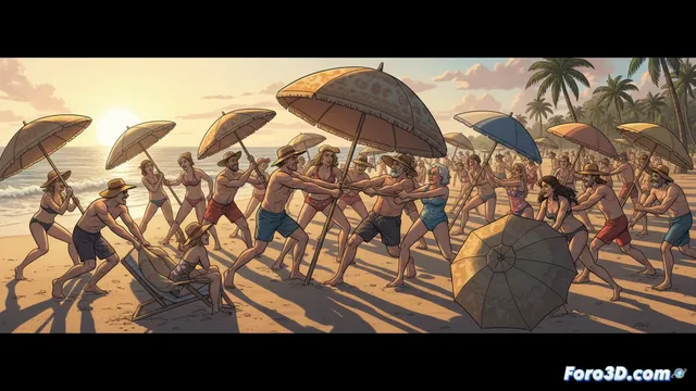 La guerra de las sombrillas en la playa empieza a las 8 AM