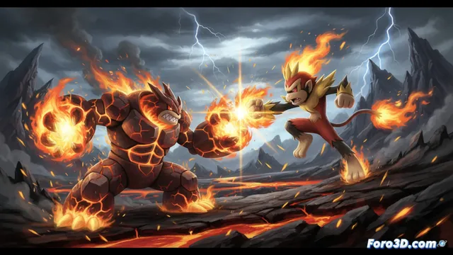 Magmortar e Infernape: dos fuegos que queman en combate
