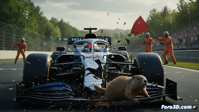 Marmota causa estragos en Williams: Albon impacta con roedor en Canadá