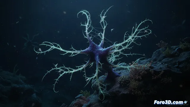 Modelado 3D de la Esponja Carnívora Antártica Abyssocladia diegoramosi