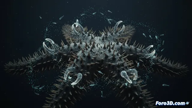 Modelado 3D de la Estrella Corona de Espinas Abisal: Pedicelaros y Captura