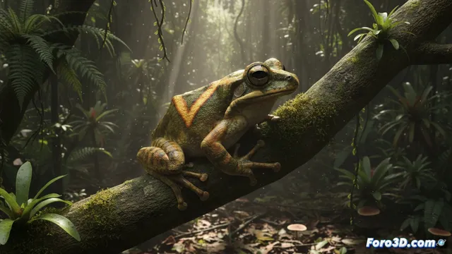 Modelado 3D de la Rana V-Signo: Ciencia y Render en Amazonía