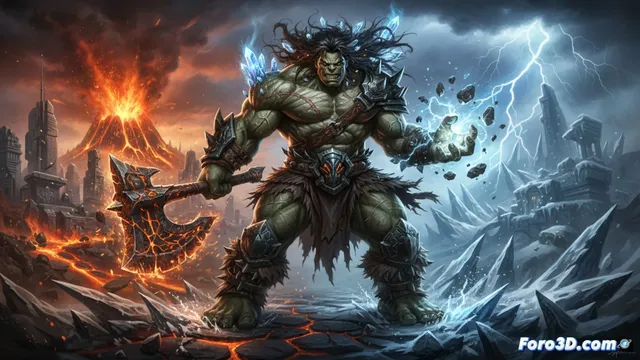 Modelado y rigging de Skaar para videojuegos: fuerza y caos elemental