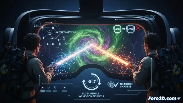 Optimización de partículas y rayos de protones en Unreal Engine 4 para Ghostbusters VR