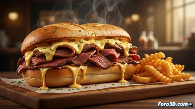 Philly cheesesteak: carne tierna y queso fundido en pan