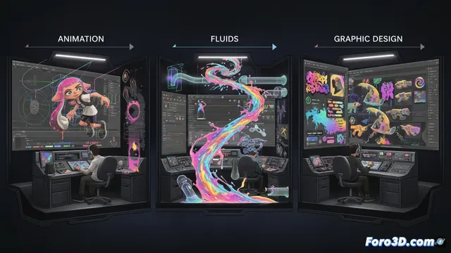 Pipeline técnico de Splatoon 3: animación, fluidos y diseño gráfico
