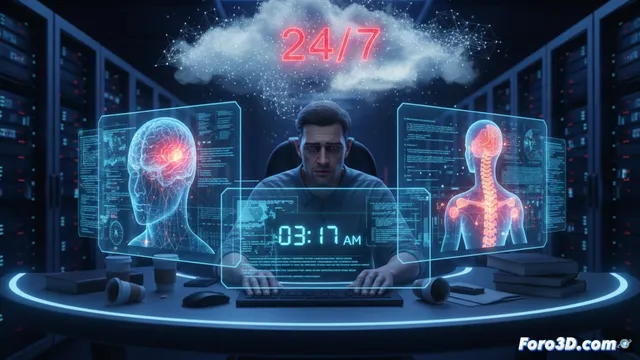 Riesgos laborales del ingeniero cloud: estrés y fatiga visual en 3D