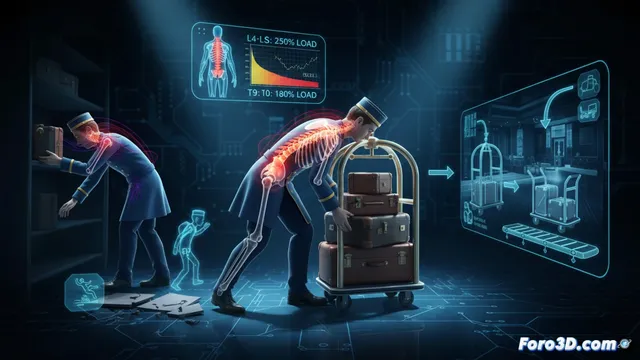 Simulación 3D de riesgos ergonómicos en el oficio de botones