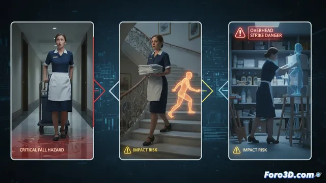 Simulación 3D de riesgos laborales para gobernanta de hotel