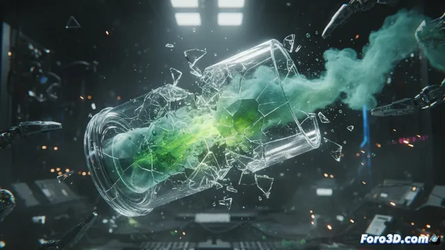Simulación 3D del Aplastado de Envase Bacteriológico en Catástrofes