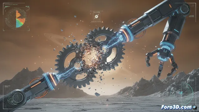 Soldadura en frío en Titán: Simulación 3D de fallo robótico