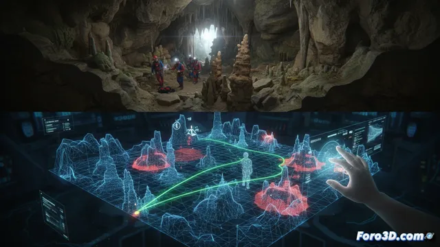 Trazado virtual 3D para rescates en cavidades subterráneas