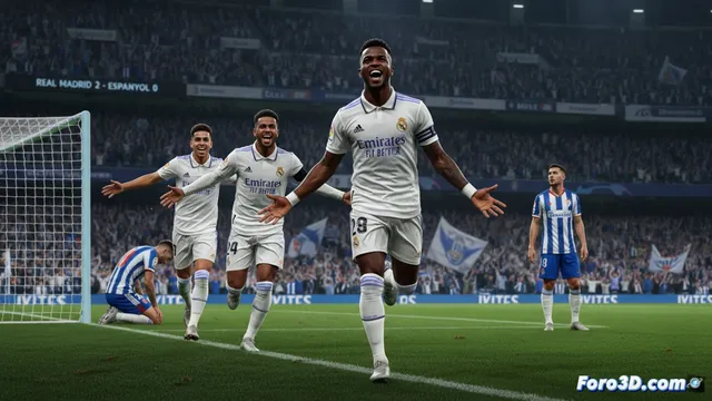 Vinícius doblega al Espanyol y retrasa el título culé