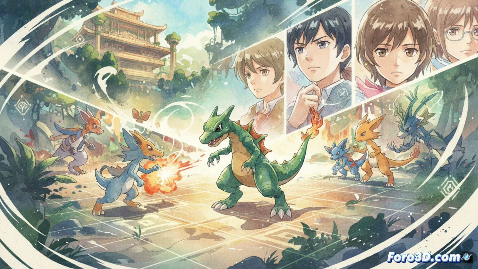 Acuarela y táctica en Unity, arte técnico de Digimon Survive, novela visual y RPG táctico