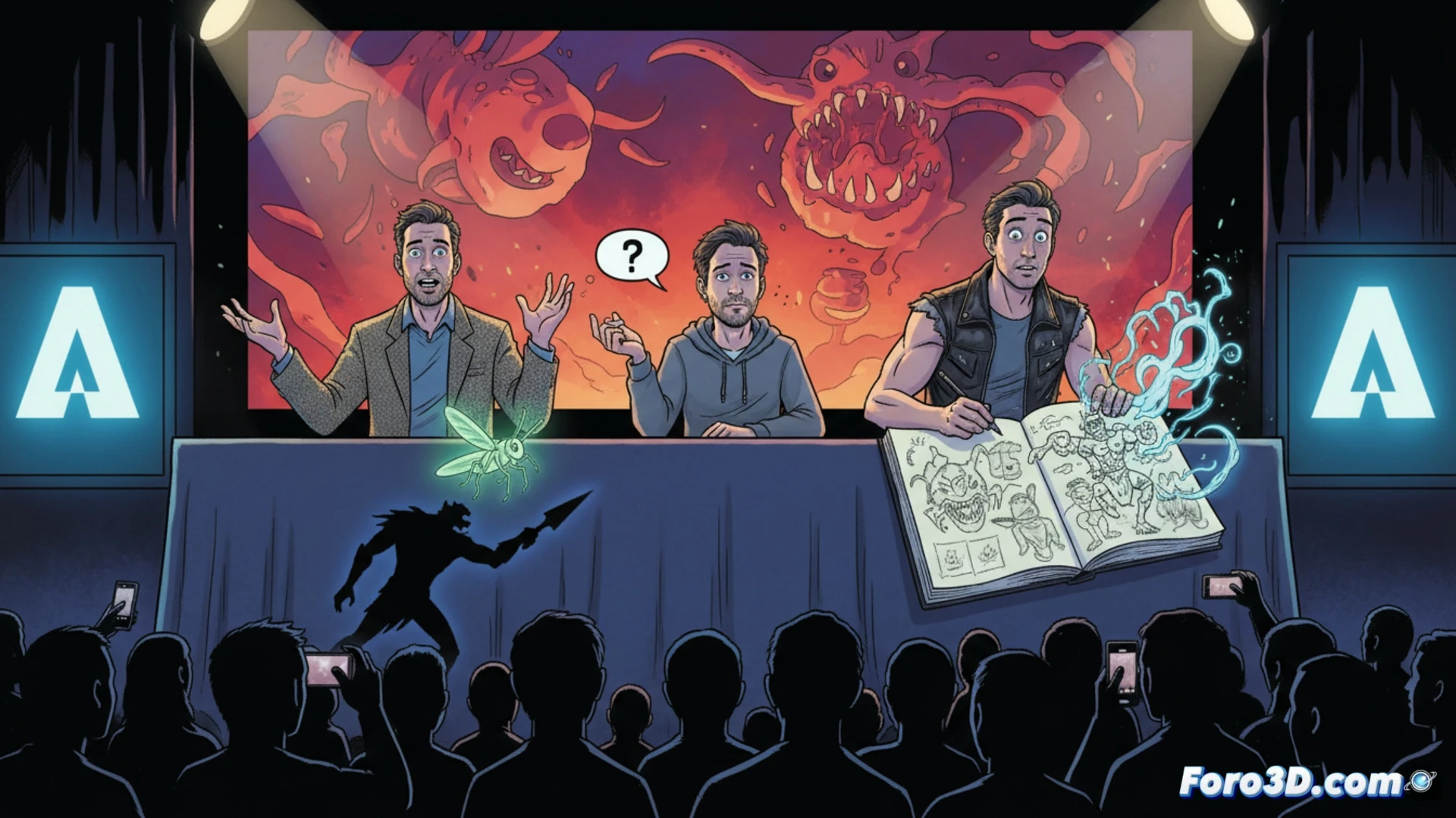 Tres creadores animados, sin diálogos, comparten un panel en Los Ángeles bajo el lema de Adult Swim.