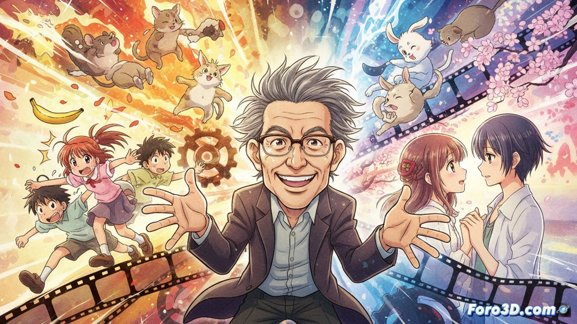 Akitaro Daichi, genio de la comedia animada que mezcla slapstick frenético con momentos de ternura que hacen llorar.