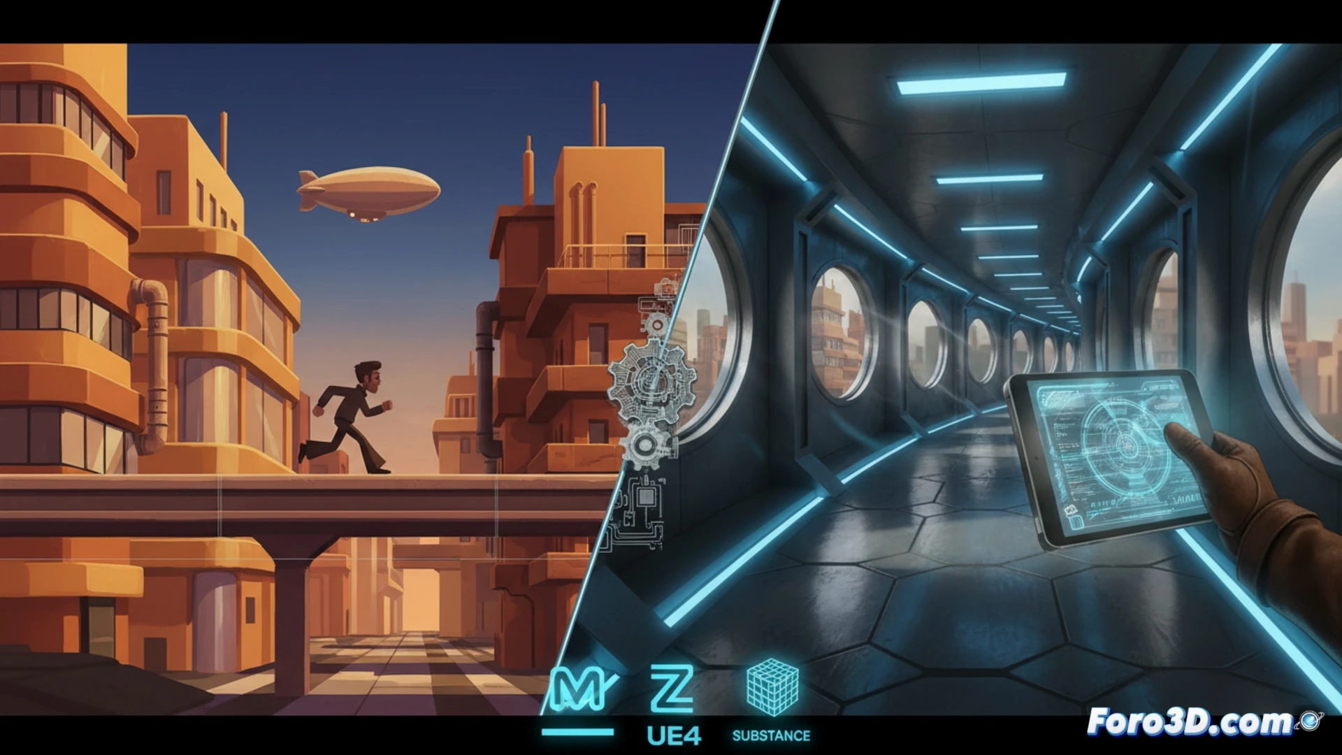 Captura de American Arcadia mezclando perspectiva 2.5D y primera persona en Unreal Engine 4